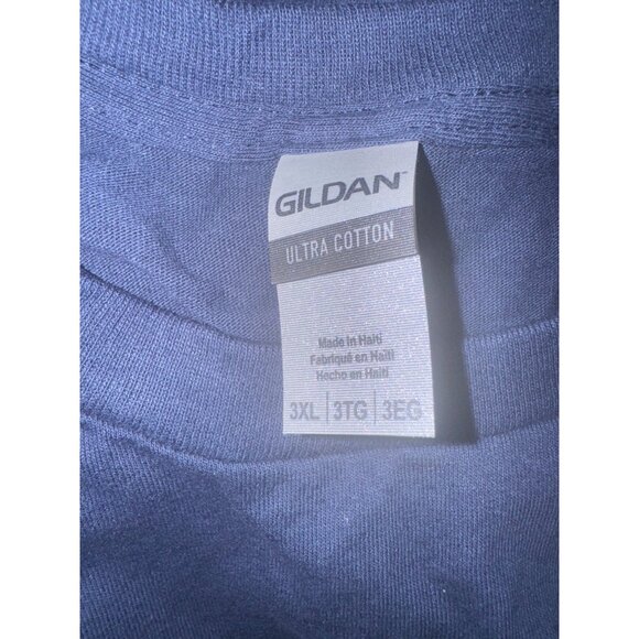 Gildan Ultra Cotton T-Shirt 3XL Navy Blue Short Sleeve Crew Neck - Picture 4 of 7